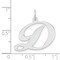 14K White Gold Large Fancy Script Initial D Charm Jewerly 22mm x 23mm